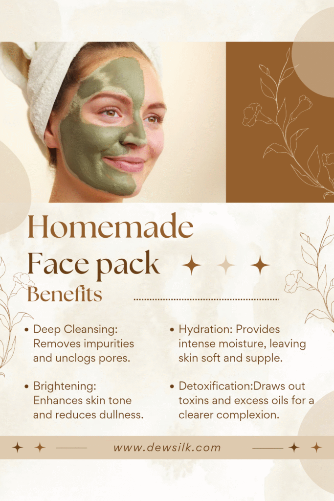 Homemade face pack for glowing skin in summer